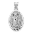 14k White Gold Oval Pendant Featuring Our Lady of Guadalupe Religious Medal