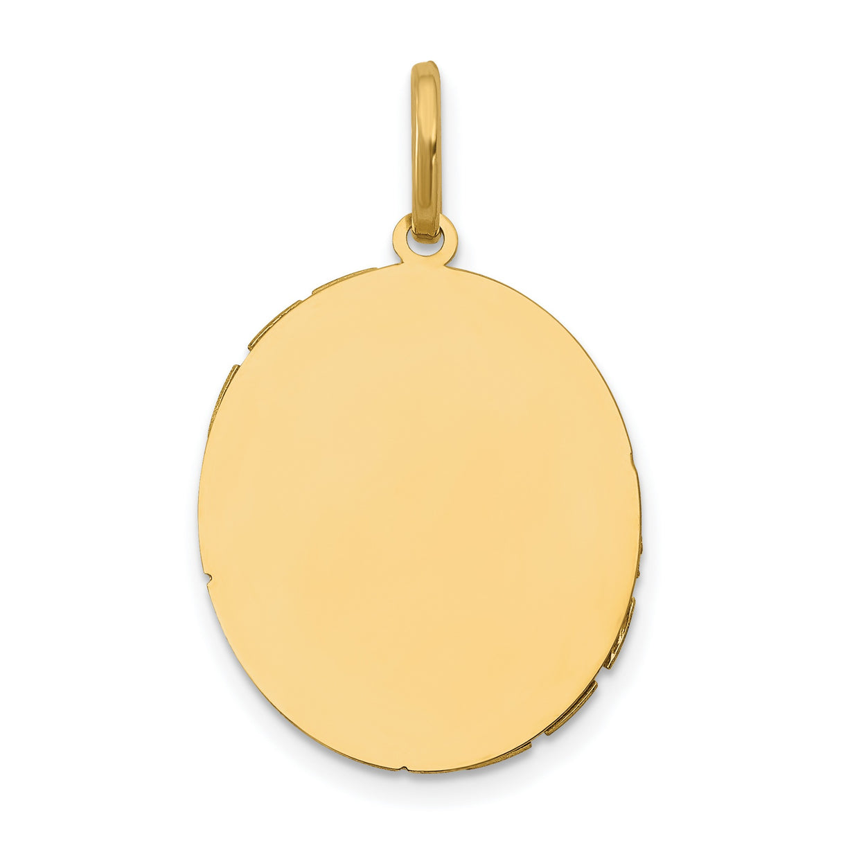 Our Lady of Guadalupe Greek Key Border Oval Charm Pendant in Real 14k Multi-Tone Gold