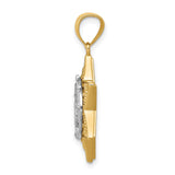 Chanukah Menorah Star Of David Charm Pendant in Real 14k Multi-Tone Gold