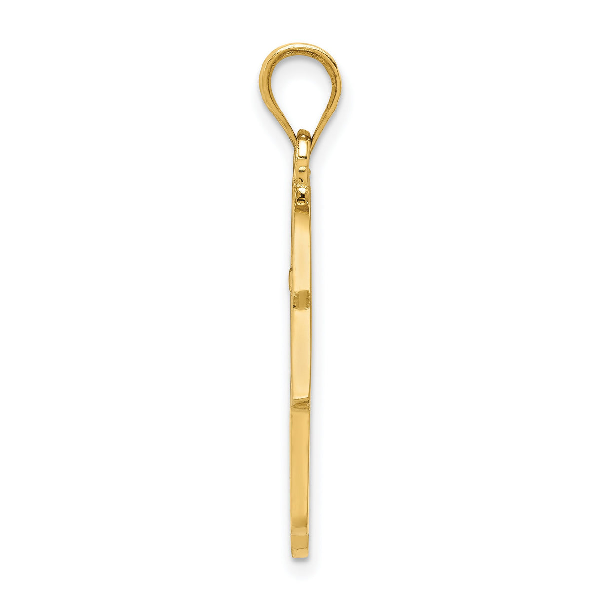 14k Yellow Gold Hamsa Hand Pendant with Filigree Design and Evil Eye Symbol
