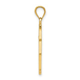 14k Yellow Gold Hamsa Hand Pendant with Filigree Design and Evil Eye Symbol