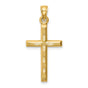 Hollow Diamond-cut Cross Charm Pendant in Real 14k Yellow Gold