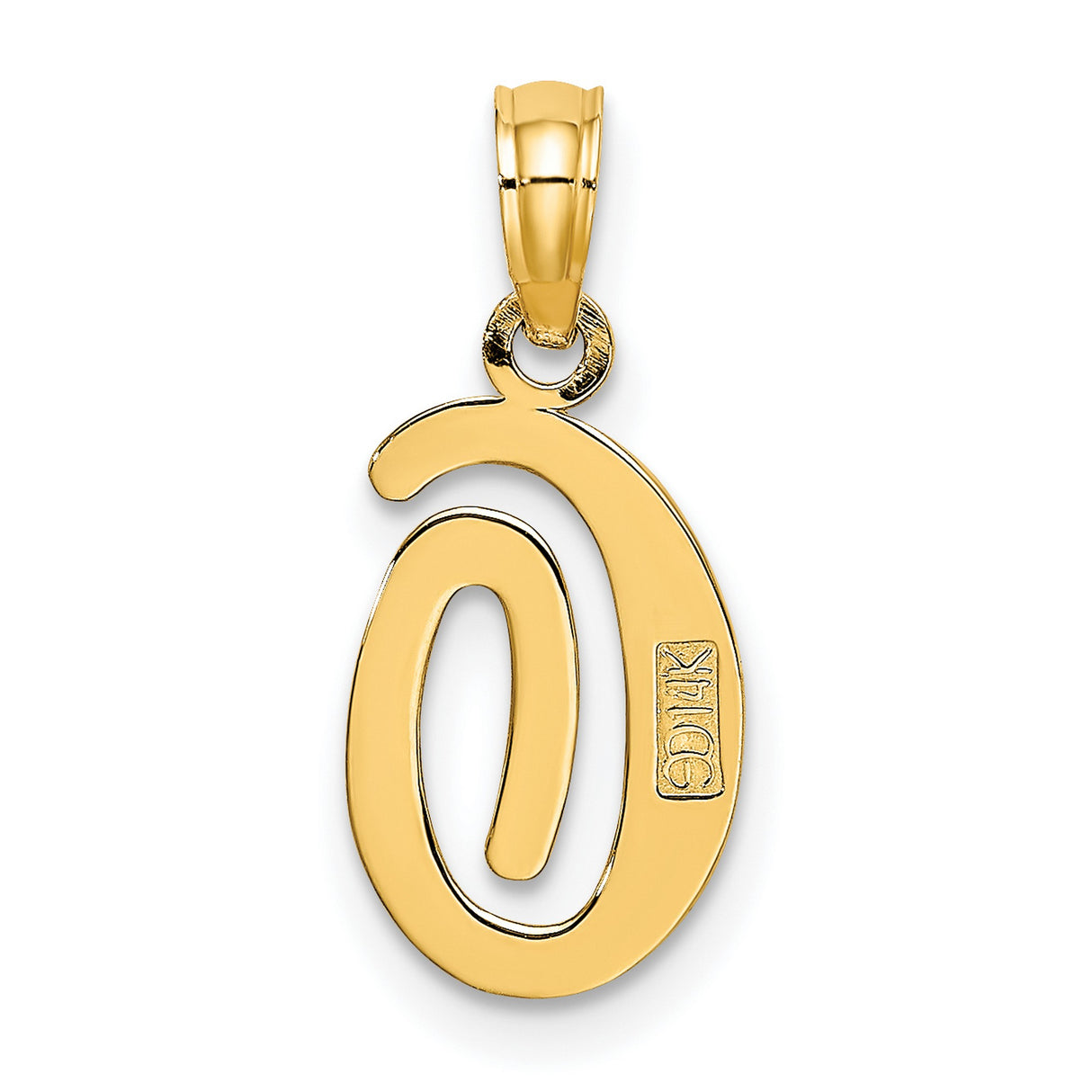 14k Yellow Gold Initial Pendant with Script Letter G, Monogram Charm for Women or Unisex Wear