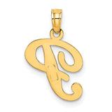 14k Yellow Gold Initial Pendant, Script Letter P Charm, Dainty Monogram Jewelry for Women