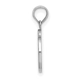 14k White Gold Letter G Pendant, Polished Script Initial Charm for Women