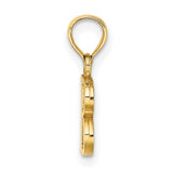 14k Yellow Gold Initial B Pendant, Polished Block Letter Charm for Women or Unisex Wear