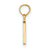 14k Yellow Gold Initial N Pendant, Polished Block Letter Charm for Women or Unisex Wear