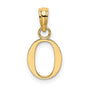 14k Yellow Gold Letter O Pendant Charm with Polished Open Initial Design