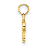 14k Yellow Gold Initial P Pendant, Polished Block Letter Charm in Classic Serif Font