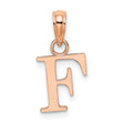14k Rose Gold Initial Letter F Pendant Charm, Polished Alphabet Jewelry for Women