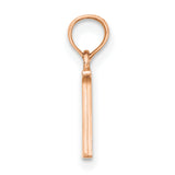 14k Rose Gold Block Letter N Pendant Charm, Polished Capital Initial Monogram Jewelry