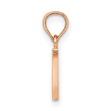 14k Rose Gold Letter W Pendant Charm, Polished Finish, Serif Font Initial Jewelry for Women