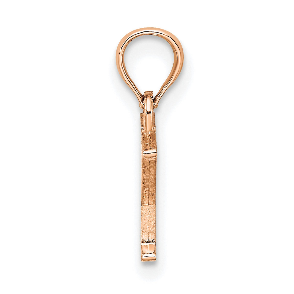 14k Rose Gold Initial Y Pendant, Polished Block Letter Charm for Women