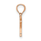 14k Rose Gold Initial Y Pendant, Polished Block Letter Charm for Women