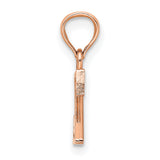 14k Rose Gold Initial Z Pendant, Polished Block Letter Charm, Dainty Monogram Jewelry