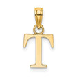 14k Yellow Gold Initial T Pendant, Polished Block Letter Charm, Unisex Monogram Jewelry