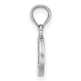 14k White Gold Initial D Pendant Charm, Block Letter Monogram Design for Women or Unisex Wear