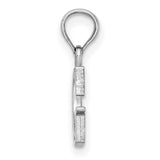 14k White Gold Letter G Pendant, Polished Uppercase Block Initial Charm