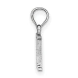 14k White Gold Pendant, Polished Uppercase H Letter Charm, Dainty Monogram Jewelry