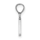 14k White Gold Initial Pendant with Polished Block Letter I Charm, Unisex Monogram Jewelry