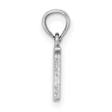 14k White Gold Initial N Pendant, Polished Serif Letter Charm for Women or Unisex Use