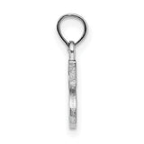 14k White Gold Letter S Pendant, Polished Serif Initial Charm, Minimalist Alphabet Design