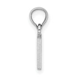 14k White Gold Letter V Pendant Charm, Polished Block Initial, Minimalist Alphabet Jewelry