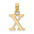 14k Yellow Gold Block Letter X Pendant Charm, Polished Initial Jewelry for Women or Unisex Wear