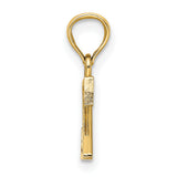 Polished Block Letter Z Initial Charm Pendant in Real 14k Yellow Gold