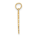 14k Yellow Gold Heart Pendant with Script Letter G and Filigree Scrollwork Design