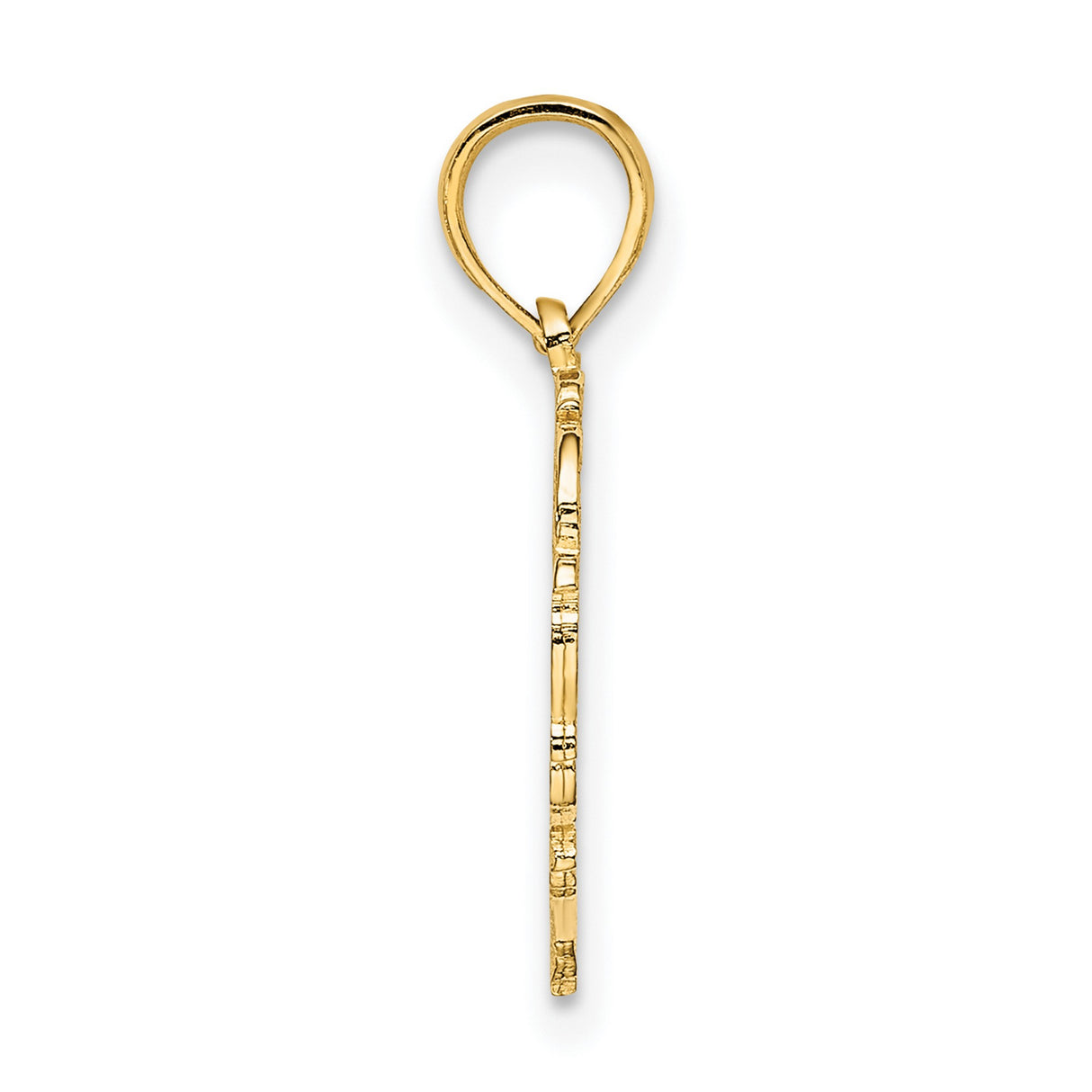 14k Yellow Gold Heart Shaped Letter J Pendant, Filigree Script Monogram Charm for Women