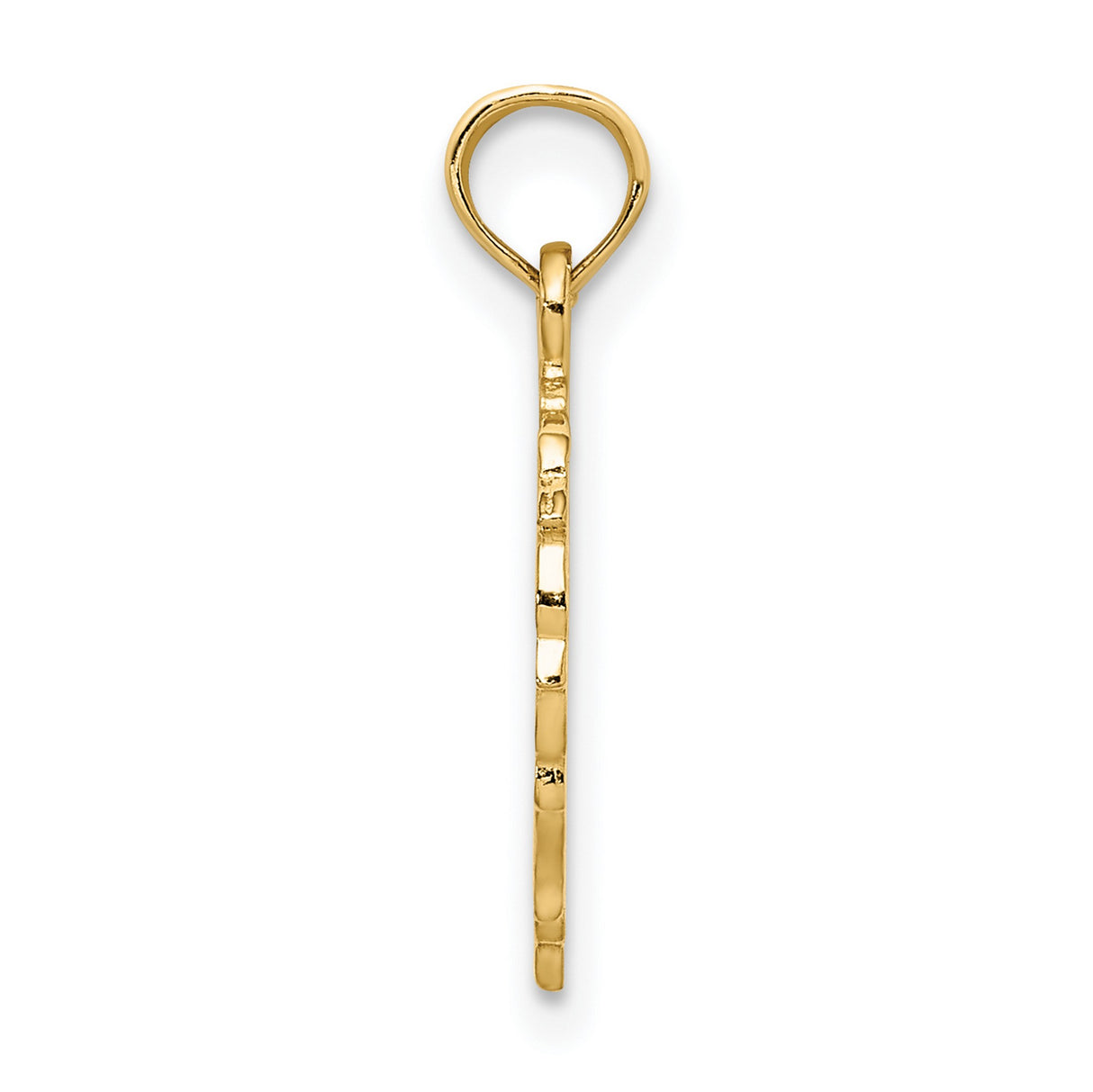 14k Yellow Gold Pendant with Openwork Heart and Teddy Bear Design for Women