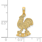14k Yellow Gold Rooster Pendant, Hawaiian Style Symbolizing Pride and Island Culture