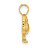 14k Yellow Gold Puffin Bird Pendant, Nature Inspired Animal Charm for Women or Unisex Wear