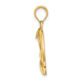 14k Yellow Gold Duck Head Pendant Charm, Minimalist Openwork Bird Design, Nature and Wildlife Theme