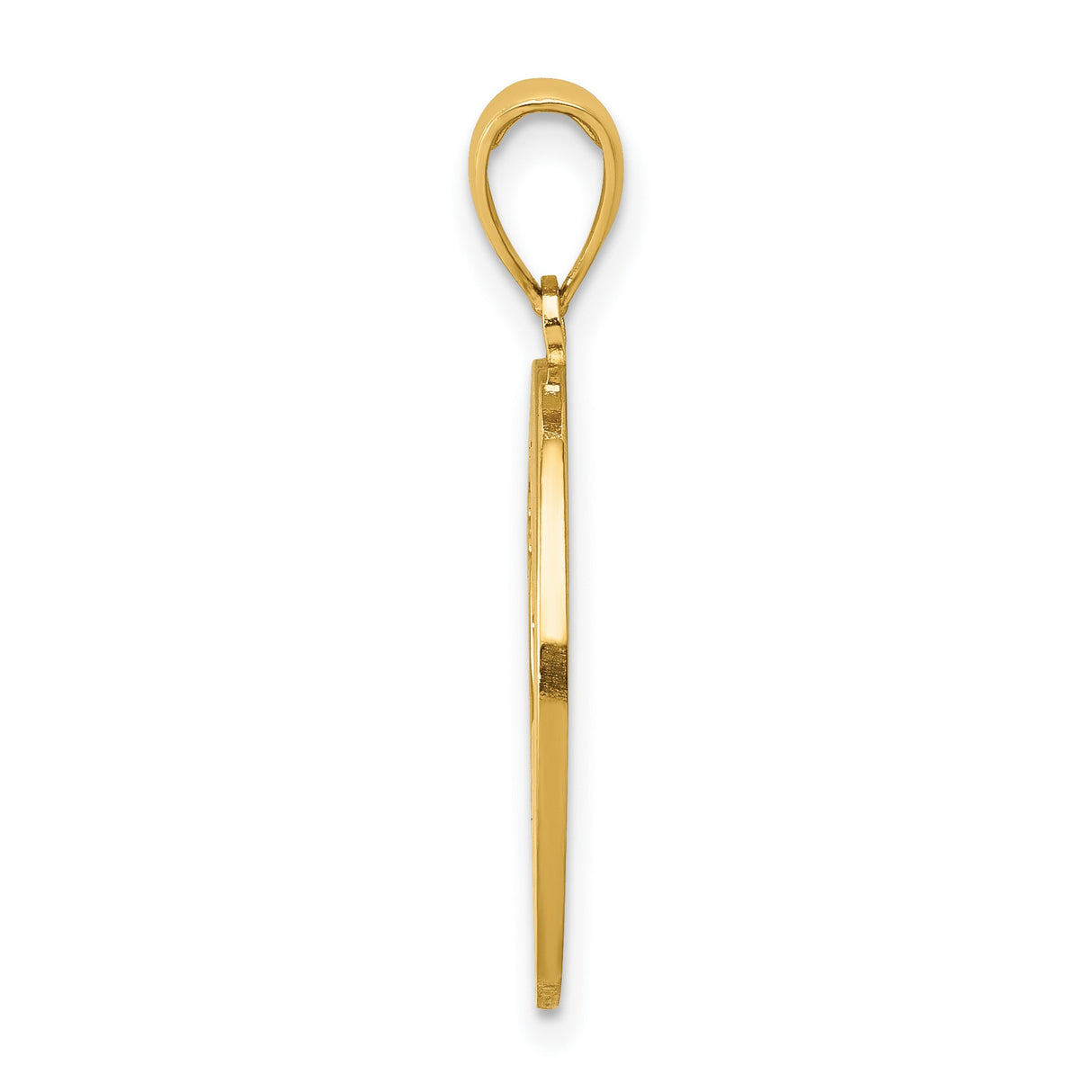 14k Yellow Gold Dog Lover Pendant with Cutout Dog Silhouette and MY FRIEND Engraving