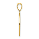14k Yellow Gold Dog Lover Pendant with Cutout Dog Silhouette and MY FRIEND Engraving