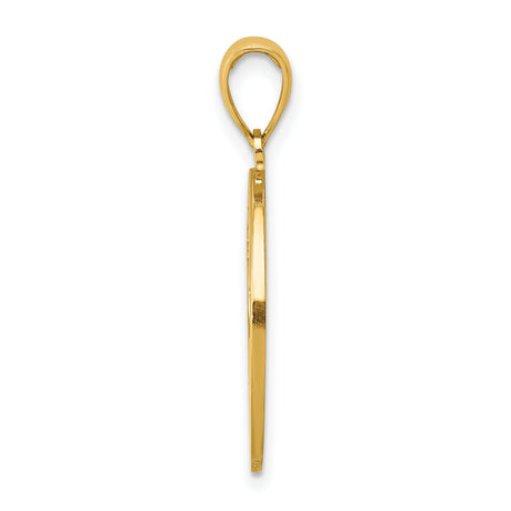 14k Yellow Gold Dog Lover Pendant with Cutout Dog Silhouette and MY FRIEND Engraving