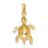14k Yellow Gold Sea Turtle Pendant, Marine Animal Charm, Nature-Inspired Theme for Women or Unisex Wear