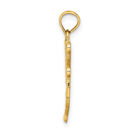 14k Yellow Gold Dragonfly Pendant with Filigree Wings, Nature-Inspired Symbol of Transformation and Hope