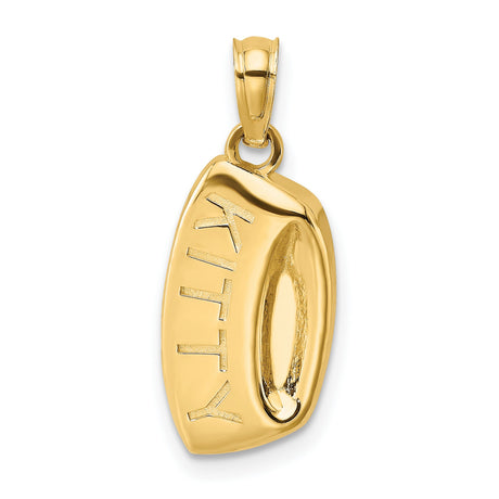 KITTY Bowl Charm Pendant in Real 14k Yellow Gold