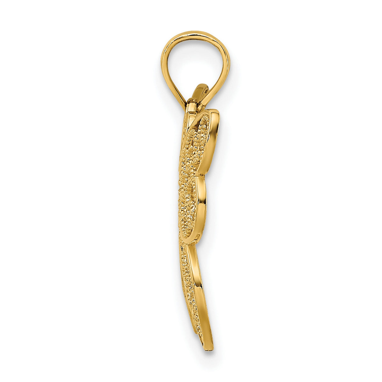 14k Yellow Gold Butterfly Pendant with Filigree Design, Symbol of Transformation and Freedom