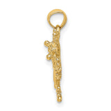 14k Yellow Gold Frog Pendant with Detailed Tree Frog Design, Nature Inspired Charm