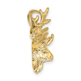 14k Yellow Gold Stag Pendant with Detailed Antlers, Rustic Wildlife Jewelry for Men or Unisex
