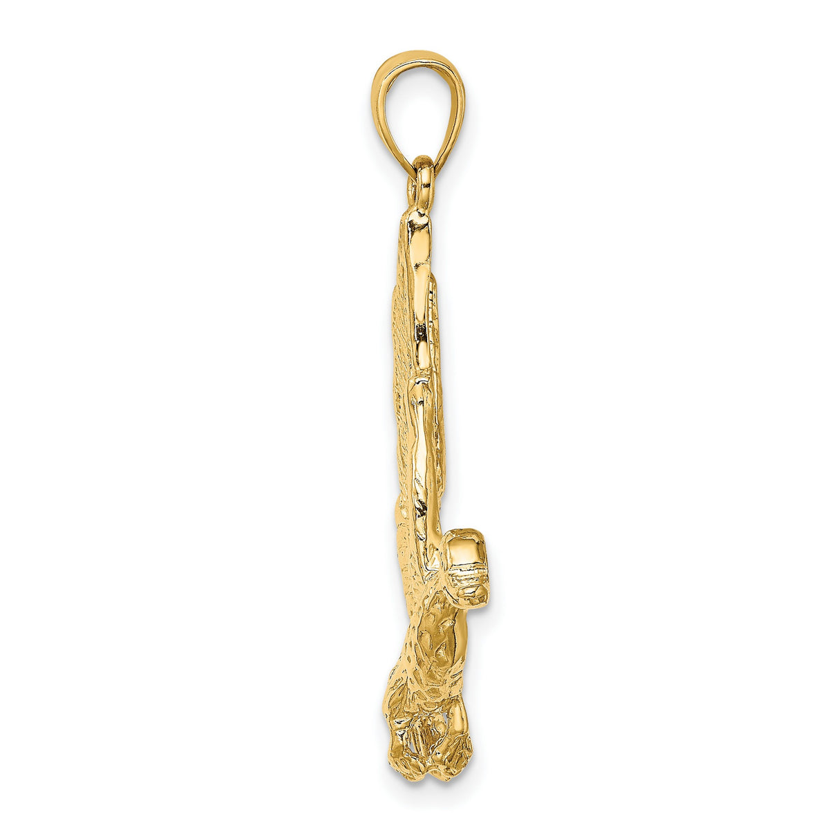 14k Yellow Gold Duck Pendant, Flying Mallard Waterfowl Charm, Animal Nature Theme