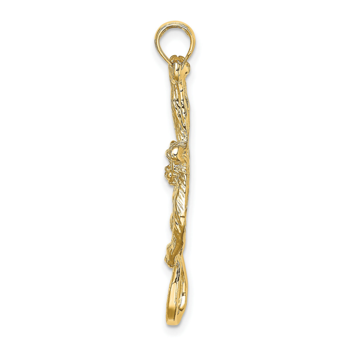 14k Yellow Gold Monkey Pendant with Detailed Chimpanzee Hanging Design