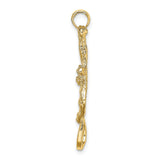 14k Yellow Gold Monkey Pendant with Detailed Chimpanzee Hanging Design