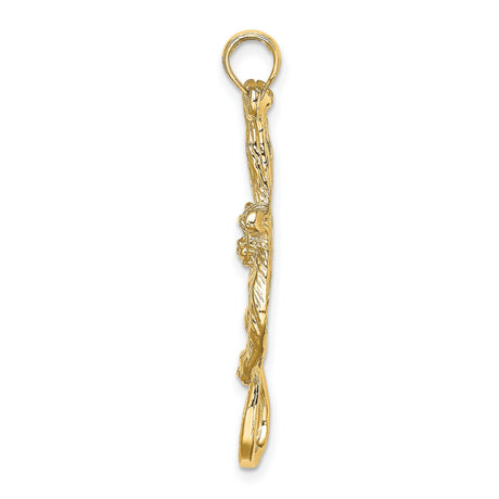 14k Yellow Gold Monkey Pendant with Detailed Chimpanzee Hanging Design