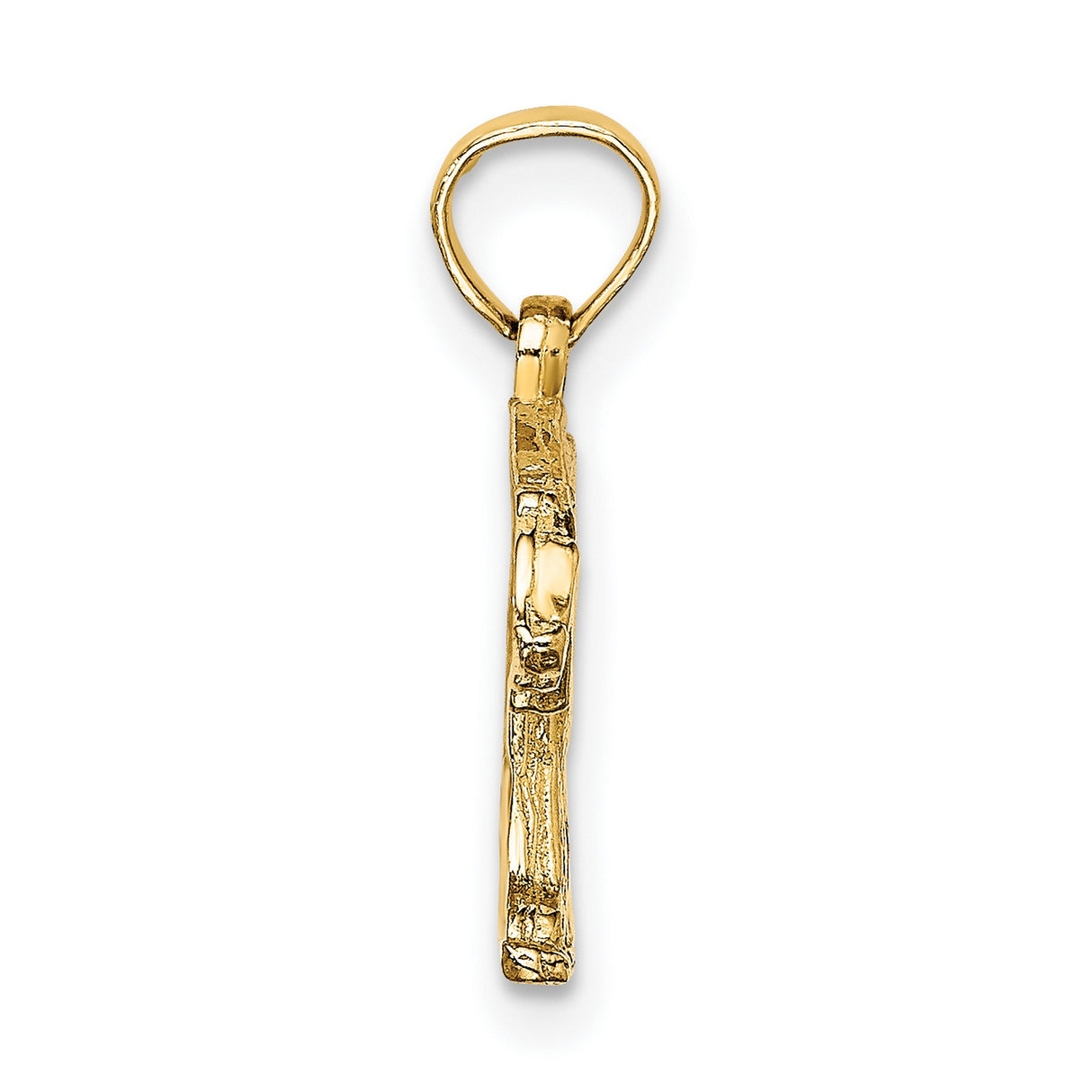 14k Yellow Gold Bear Pendant with Walking Grizzly Design, Symbol of Strength and Courage