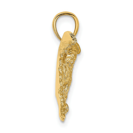 14k Yellow Gold Eagle Pendant with Outstretched Wings and Talons, Patriotic Symbol for Men